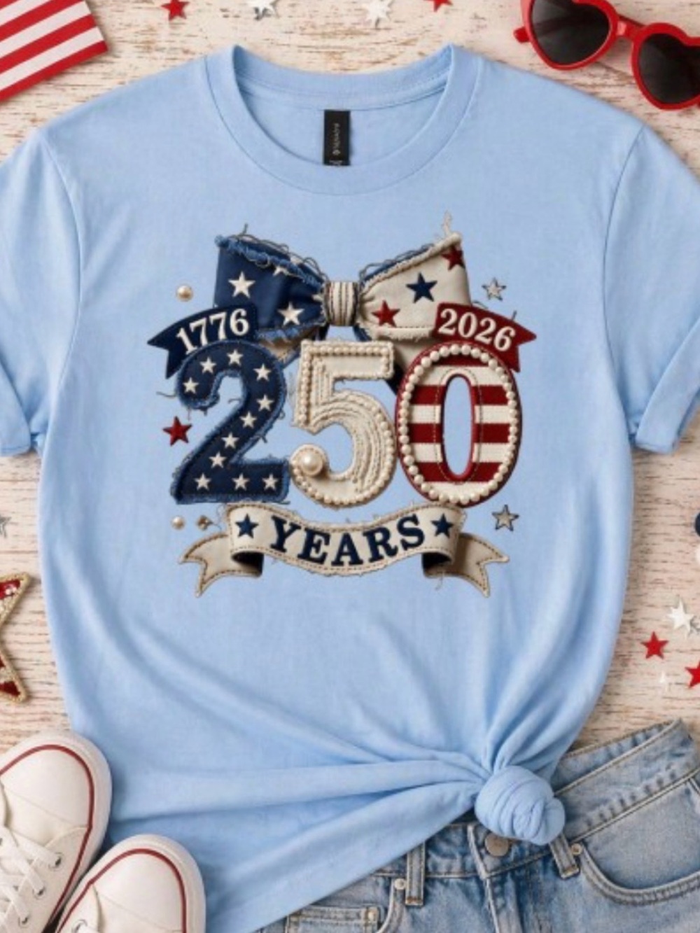 Women’s  250th Anniversary Light Blue Graphic Tee